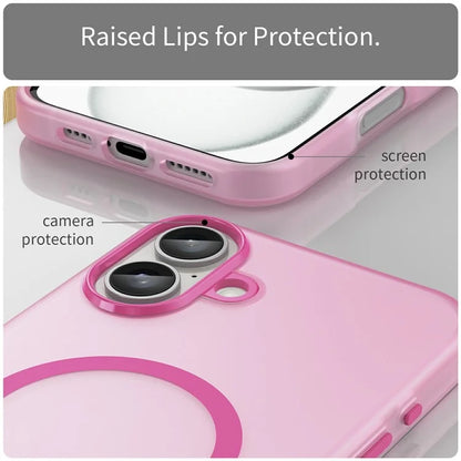 For iPhone 16 Plus Case Compatible with MagSafe TPU + PC Slim Matte Translucent Phone Cover