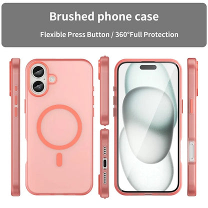 For iPhone 16 Plus Case Compatible with MagSafe TPU + PC Slim Matte Translucent Phone Cover