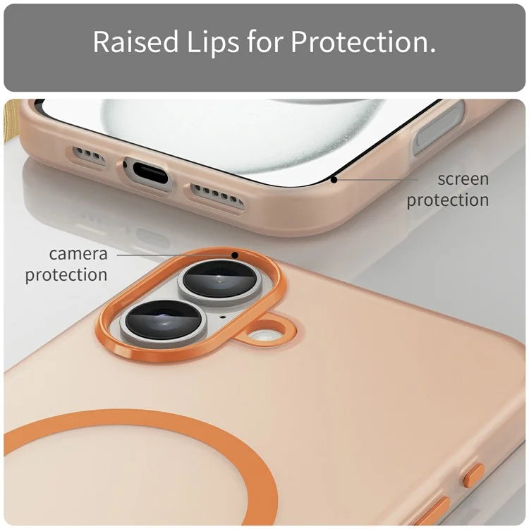For iPhone 16 Plus Case Compatible with MagSafe TPU + PC Slim Matte Translucent Phone Cover