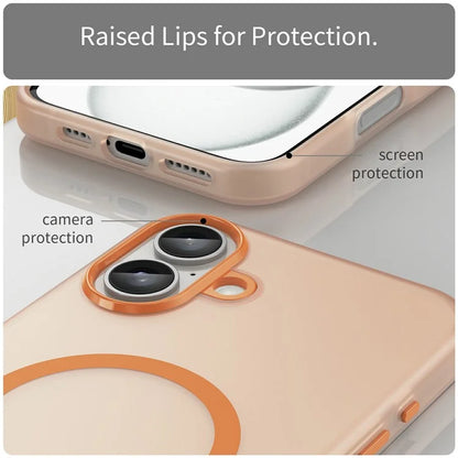 For iPhone 16 Plus Case Compatible with MagSafe TPU + PC Slim Matte Translucent Phone Cover