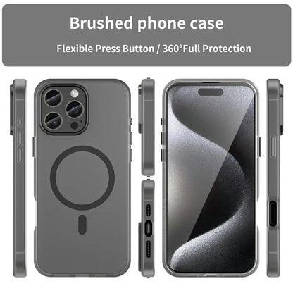 For iPhone 16 Pro Max Case Compatible with MagSafe TPU + PC Slim Matte Translucent Phone Cover