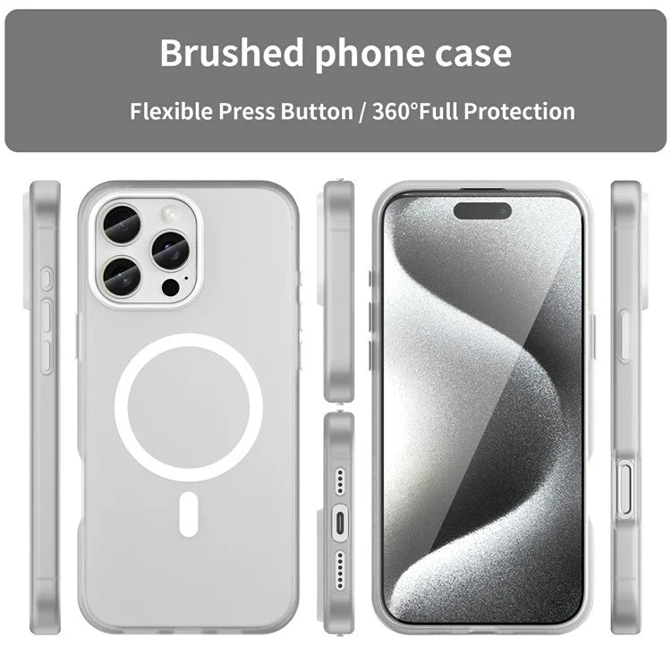 For iPhone 16 Pro Max Case Compatible with MagSafe TPU + PC Slim Matte Translucent Phone Cover