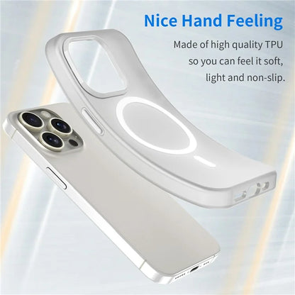 For iPhone 16 Pro Max Case Compatible with MagSafe TPU + PC Slim Matte Translucent Phone Cover