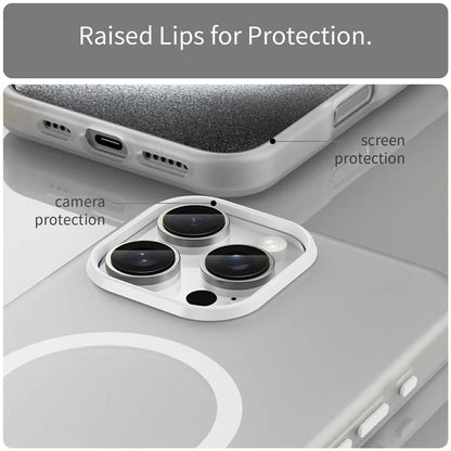 For iPhone 16 Pro Max Case Compatible with MagSafe TPU + PC Slim Matte Translucent Phone Cover