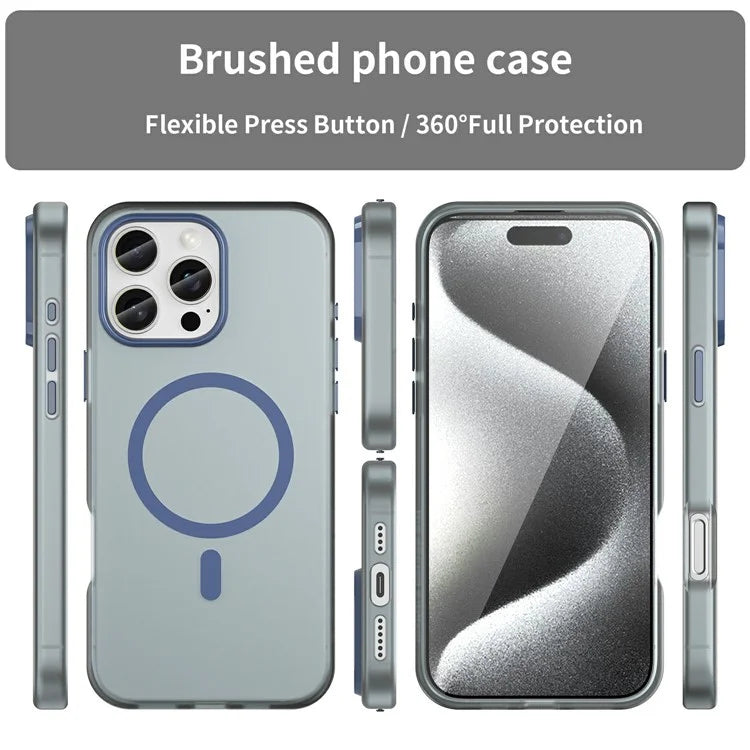 For iPhone 16 Pro Max Case Compatible with MagSafe TPU + PC Slim Matte Translucent Phone Cover