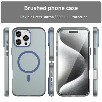 For iPhone 16 Pro Max Case Compatible with MagSafe TPU + PC Slim Matte Translucent Phone Cover