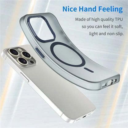 For iPhone 16 Pro Max Case Compatible with MagSafe TPU + PC Slim Matte Translucent Phone Cover