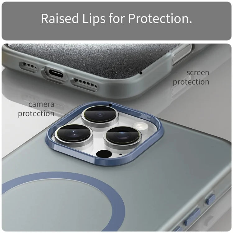For iPhone 16 Pro Max Case Compatible with MagSafe TPU + PC Slim Matte Translucent Phone Cover
