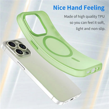 For iPhone 16 Pro Max Case Compatible with MagSafe TPU + PC Slim Matte Translucent Phone Cover