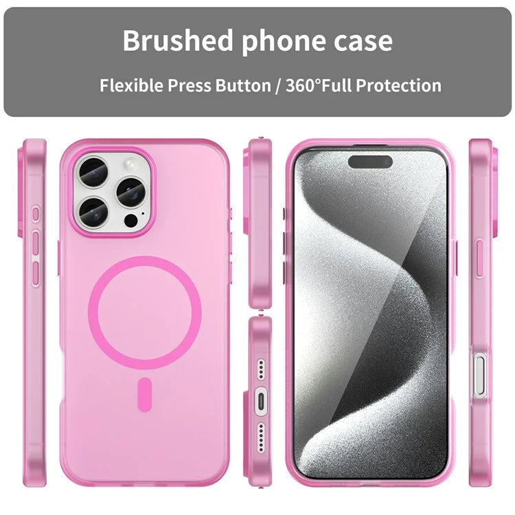 For iPhone 16 Pro Max Case Compatible with MagSafe TPU + PC Slim Matte Translucent Phone Cover