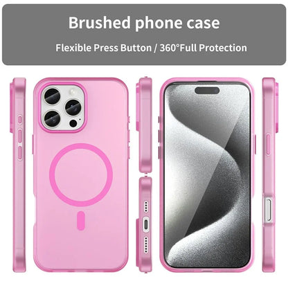 For iPhone 16 Pro Max Case Compatible with MagSafe TPU + PC Slim Matte Translucent Phone Cover