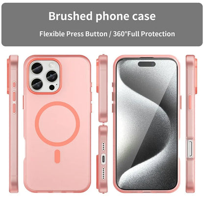 For iPhone 16 Pro Max Case Compatible with MagSafe TPU + PC Slim Matte Translucent Phone Cover
