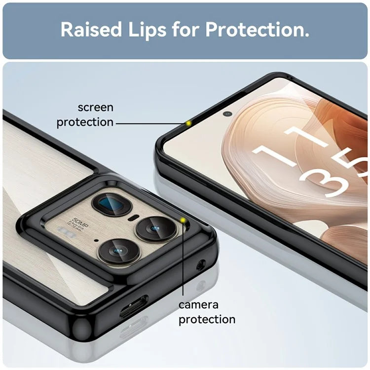 For Motorola Edge 50 Ultra 5G / Moto X50 Ultra 5G Case TPU +Acrylic Protective Clear Phone Cover