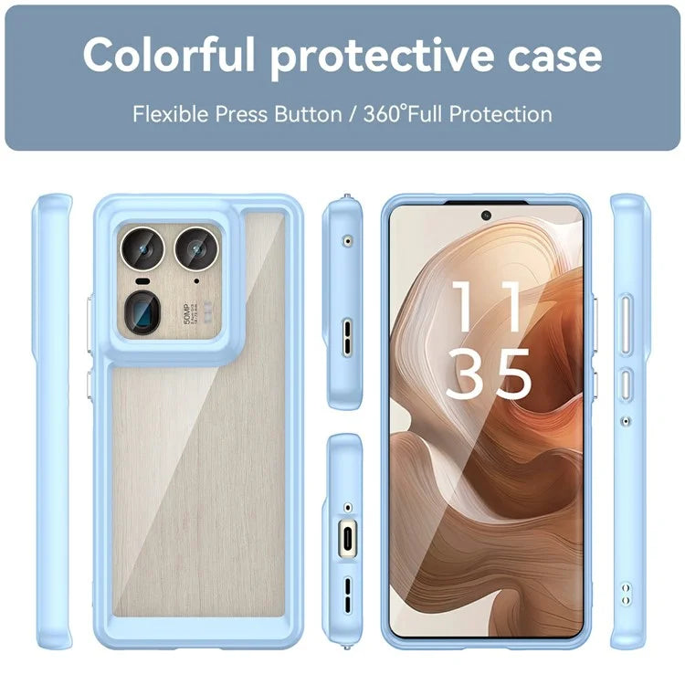 For Motorola Edge 50 Ultra 5G / Moto X50 Ultra 5G Case TPU +Acrylic Protective Clear Phone Cover