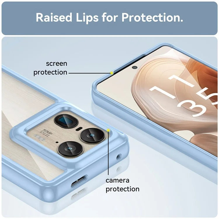 For Motorola Edge 50 Ultra 5G / Moto X50 Ultra 5G Case TPU +Acrylic Protective Clear Phone Cover