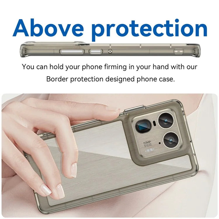 For Motorola Edge 50 Ultra 5G / Moto X50 Ultra 5G Case TPU +Acrylic Protective Clear Phone Cover