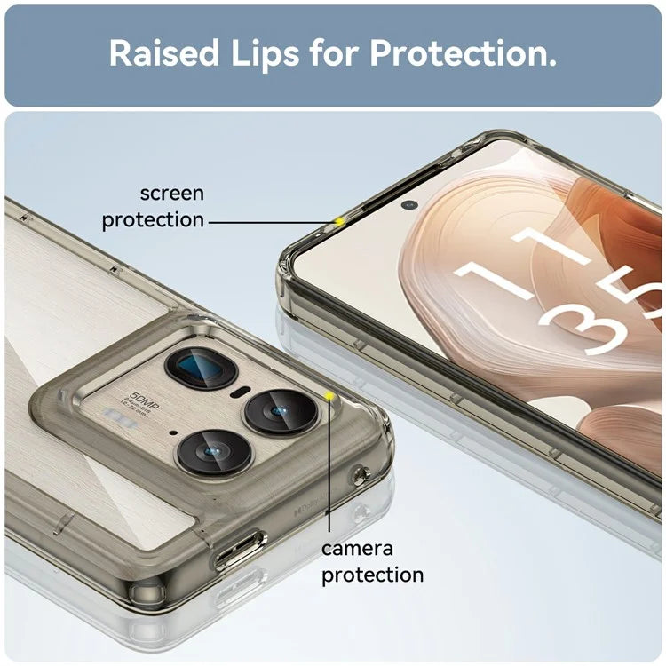 For Motorola Edge 50 Ultra 5G / Moto X50 Ultra 5G Case TPU +Acrylic Protective Clear Phone Cover