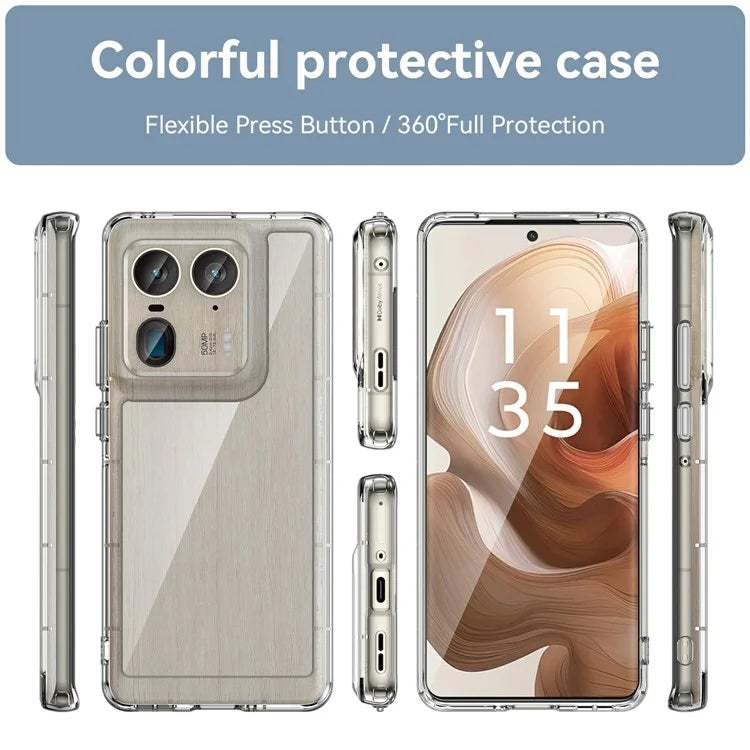 For Motorola Edge 50 Ultra 5G / Moto X50 Ultra 5G Case TPU +Acrylic Protective Clear Phone Cover