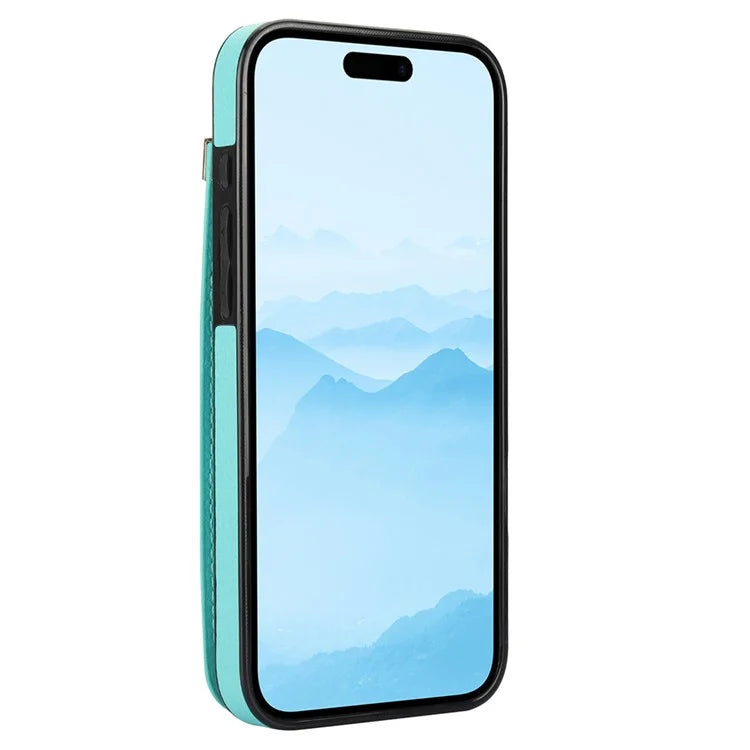 For iPhone 16 Case TPU+PU Leather Hardware Decor Phone Cover with Card Holder