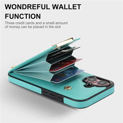 For iPhone 16 Case TPU+PU Leather Hardware Decor Phone Cover with Card Holder