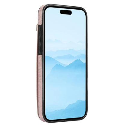 For iPhone 16 Plus Case TPU+PU Leather Hardware Decor Phone Cover with Card Holder
