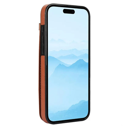 For iPhone 16 Plus Case TPU+PU Leather Hardware Decor Phone Cover with Card Holder