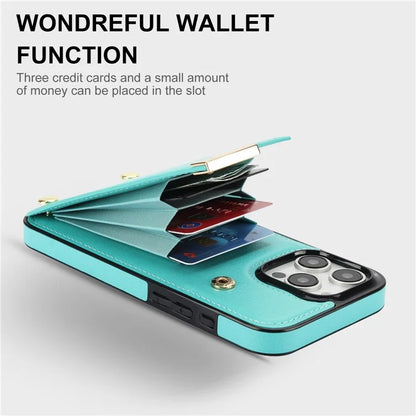 For iPhone 16 Pro Max Case TPU+PU Leather Hardware Decor Phone Cover with Card Holder
