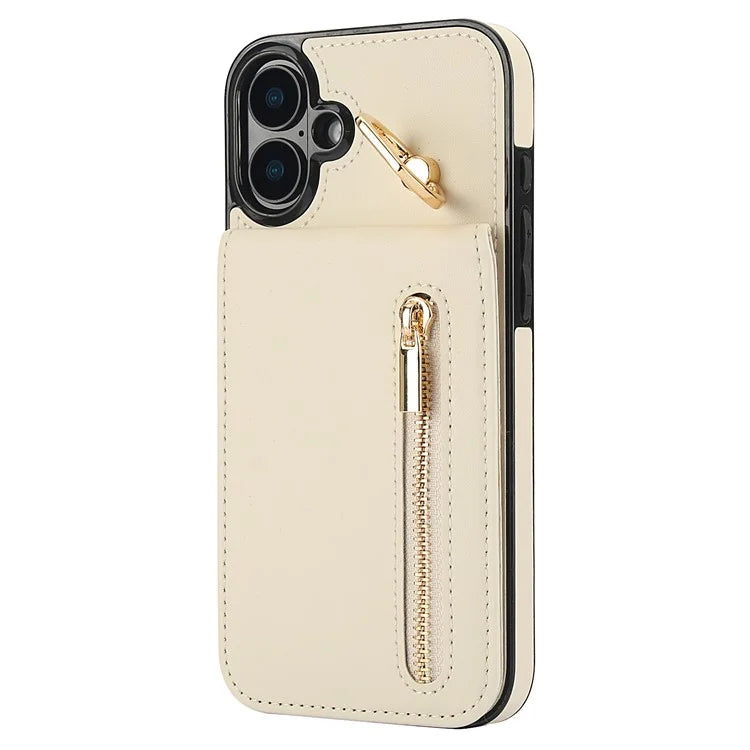 For iPhone 16 Plus Case RFID Blocking Ring Kickstand Retro Leather+TPU Anti-Fall Phone Cover