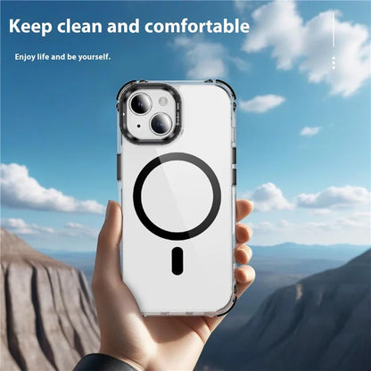 For iPhone 15 Case with Lens Kickstand Drop-Proof Phone Cover Compatible with MagSafe