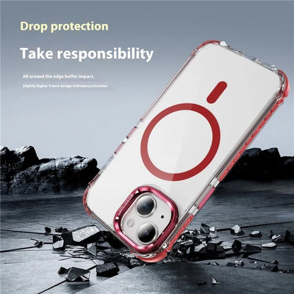 For iPhone 15 Case with Lens Kickstand Drop-Proof Phone Cover Compatible with MagSafe