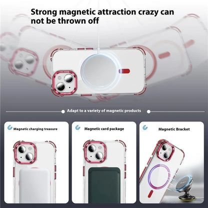 For iPhone 14 Case with Lens Kickstand Drop-Proof Phone Cover Compatible with MagSafe