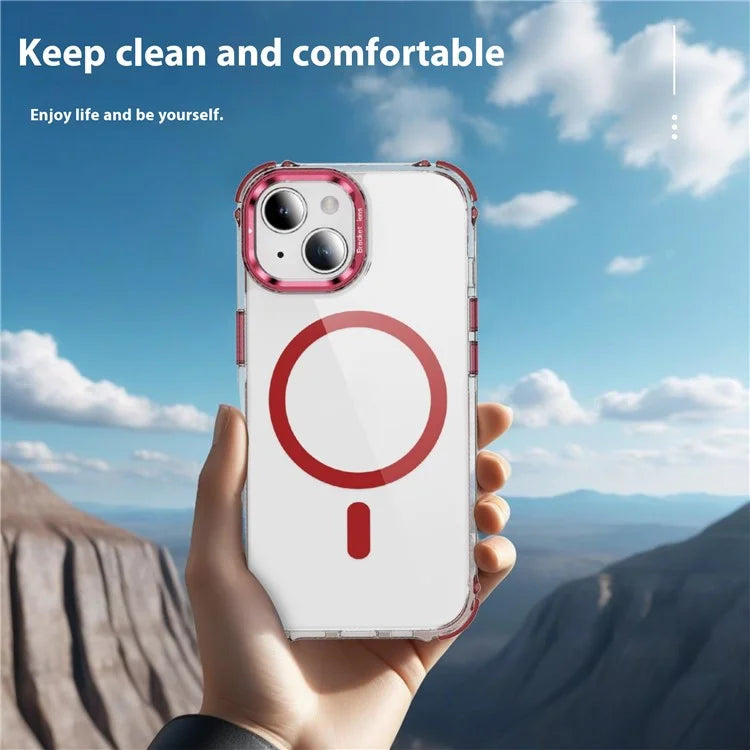 For iPhone 14 Case with Lens Kickstand Drop-Proof Phone Cover Compatible with MagSafe