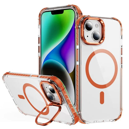 For iPhone 14 Case with Lens Kickstand Drop-Proof Phone Cover Compatible with MagSafe