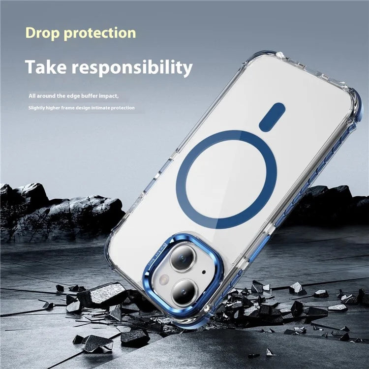 For iPhone 14 Case with Lens Kickstand Drop-Proof Phone Cover Compatible with MagSafe
