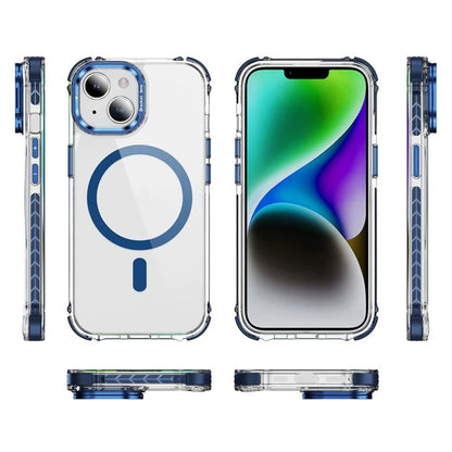 For iPhone 14 Case with Lens Kickstand Drop-Proof Phone Cover Compatible with MagSafe
