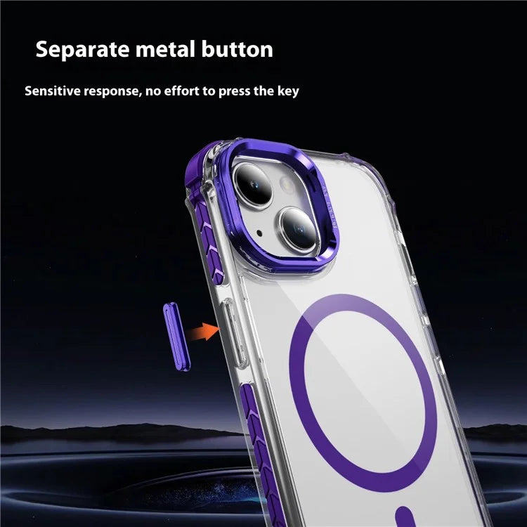 For iPhone 14 Case with Lens Kickstand Drop-Proof Phone Cover Compatible with MagSafe