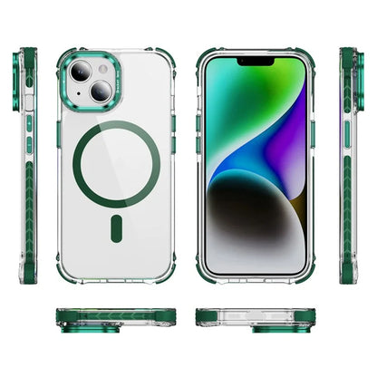 For iPhone 14 Case with Lens Kickstand Drop-Proof Phone Cover Compatible with MagSafe