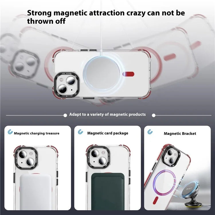 For iPhone 14 Case with Lens Kickstand Drop-Proof Phone Cover Compatible with MagSafe