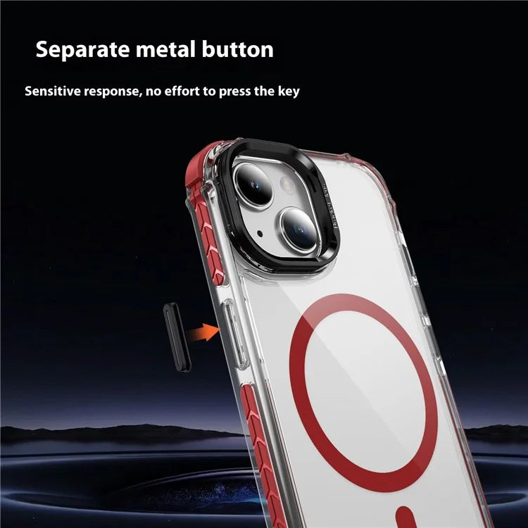 For iPhone 14 Case with Lens Kickstand Drop-Proof Phone Cover Compatible with MagSafe