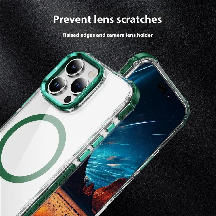 For iPhone 16 Pro Case with Lens Kickstand Drop-Proof Phone Cover Compatible with MagSafe