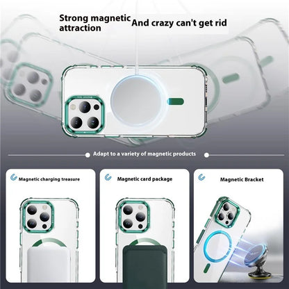 For iPhone 16 Pro Case with Lens Kickstand Drop-Proof Phone Cover Compatible with MagSafe