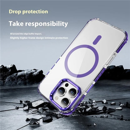 For iPhone 16 Pro Case with Lens Kickstand Drop-Proof Phone Cover Compatible with MagSafe
