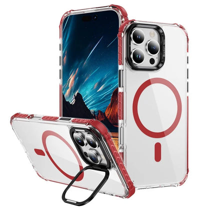 For iPhone 16 Pro Case with Lens Kickstand Drop-Proof Phone Cover Compatible with MagSafe