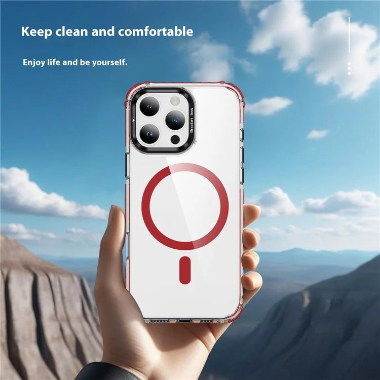 For iPhone 16 Pro Case with Lens Kickstand Drop-Proof Phone Cover Compatible with MagSafe