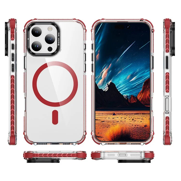 For iPhone 16 Pro Case with Lens Kickstand Drop-Proof Phone Cover Compatible with MagSafe
