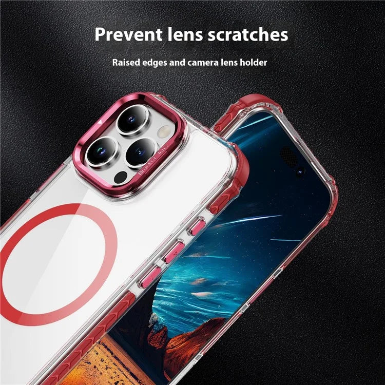 For iPhone 16 Pro Case with Lens Kickstand Drop-Proof Phone Cover Compatible with MagSafe