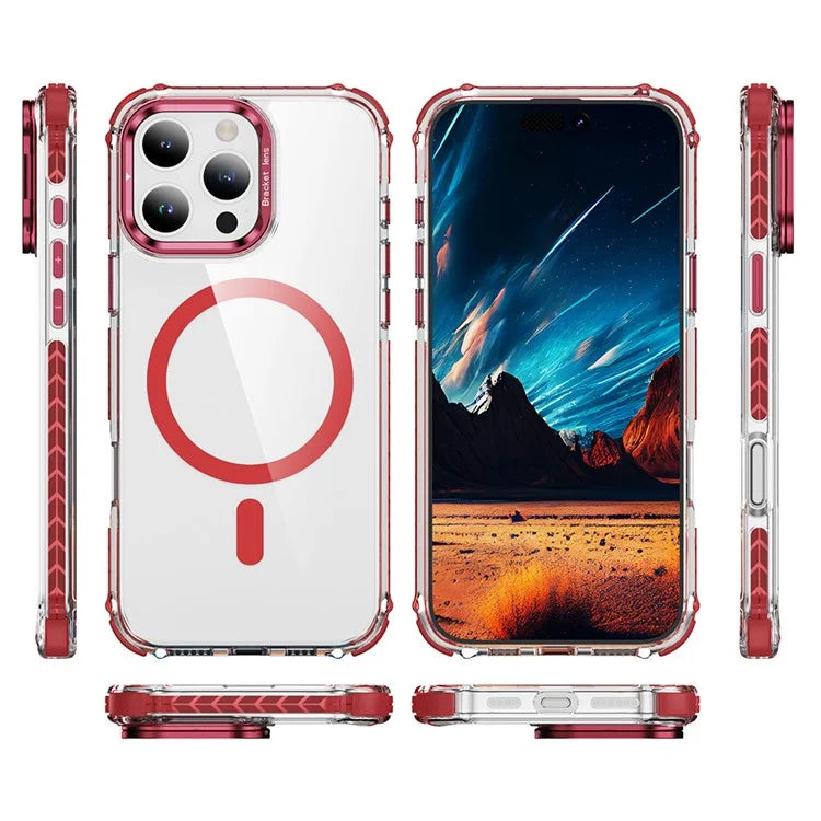 For iPhone 16 Pro Case with Lens Kickstand Drop-Proof Phone Cover Compatible with MagSafe