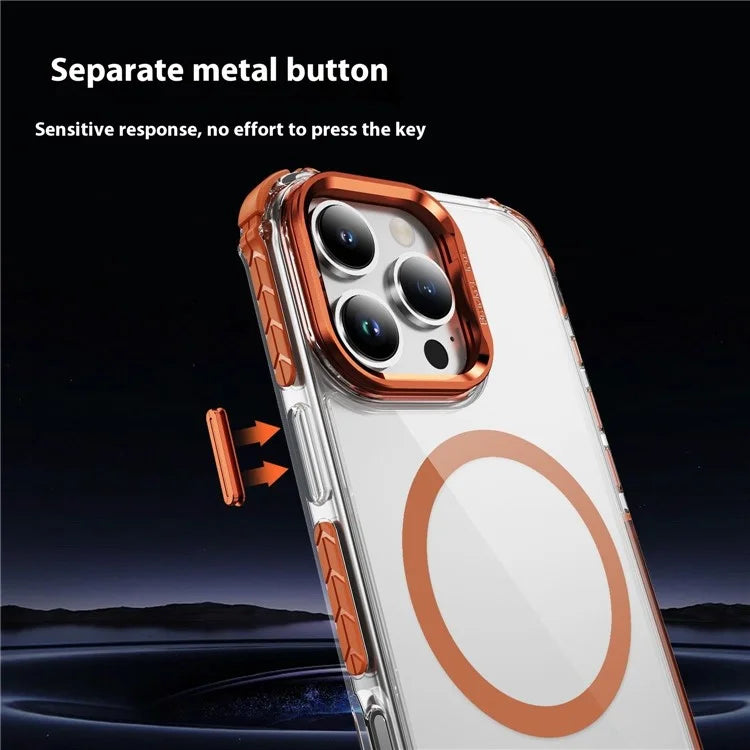 For iPhone 16 Pro Case with Lens Kickstand Drop-Proof Phone Cover Compatible with MagSafe