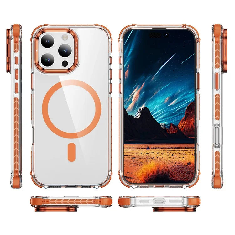 For iPhone 16 Pro Case with Lens Kickstand Drop-Proof Phone Cover Compatible with MagSafe