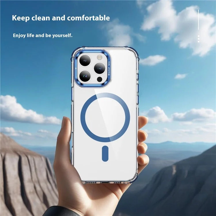 For iPhone 16 Pro Case with Lens Kickstand Drop-Proof Phone Cover Compatible with MagSafe